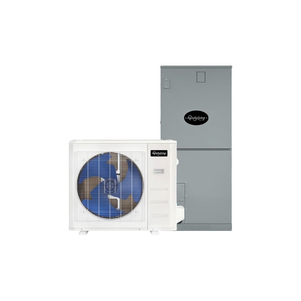 Infinity Living 3 Ton 17.4 SEER2 High Efficiency Heat Pump Split System - R454B Hyper Heat Inverter - Multi-Positional - EZ-36-HPB / EZ-36-AHB