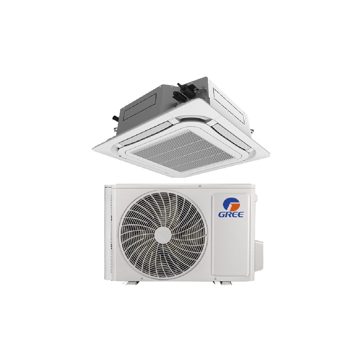 12,000 BTU Gree Vireo 23 SEER2 Single Zone 360 Ceiling Cassette Mini Split Heat Pump System - R32 | 230V