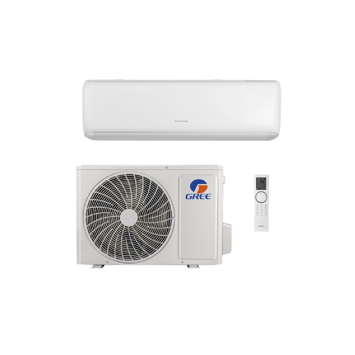 Gree Livo 24,000 BTU 19 SEER2 Single Zone Wall Mount Mini Split Heat Pump System - R32 | 230V - LIV24HP230V1R32AO / LIV24HP230V1R32AH
