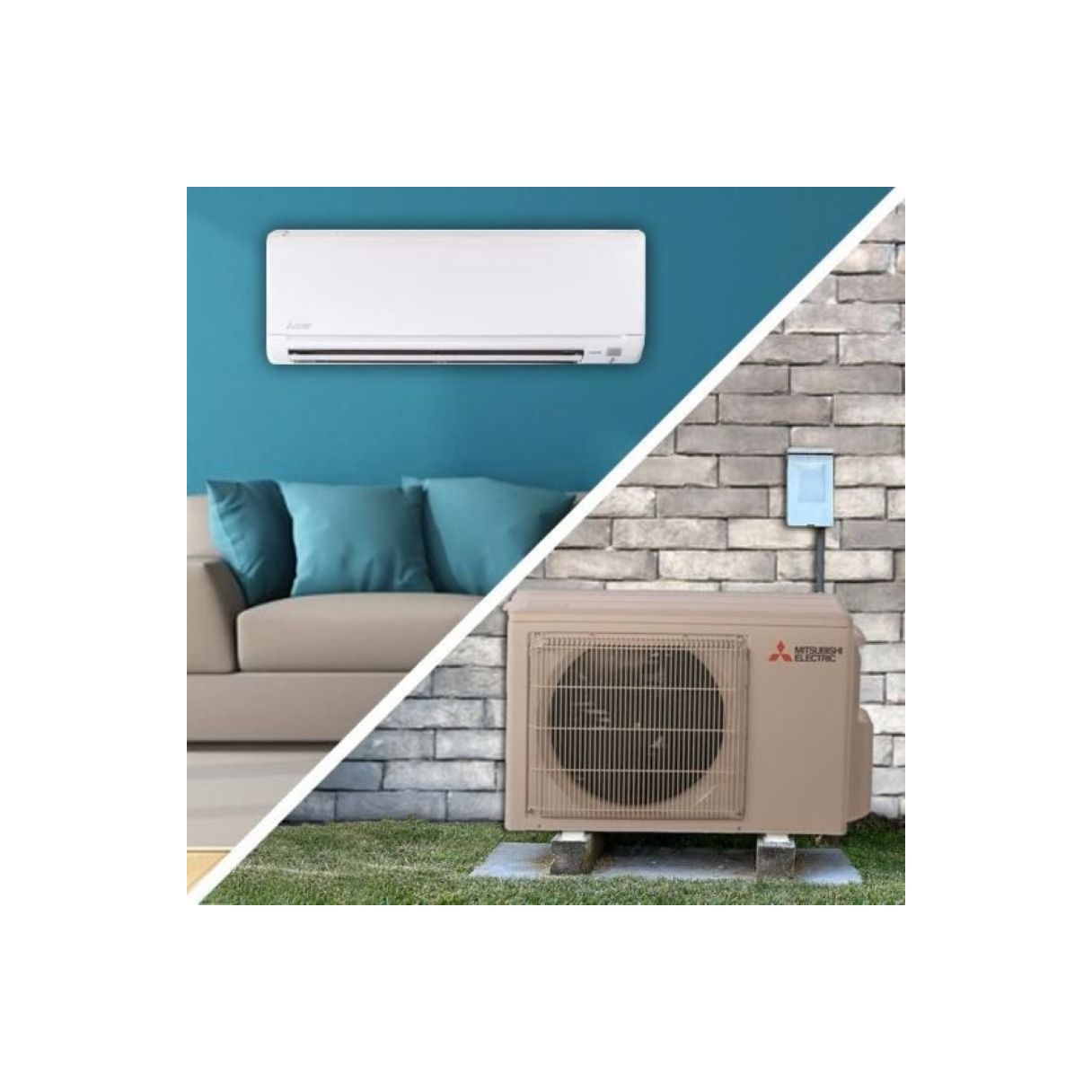 Mitsubishi 12,000 BTU JX-Series 20 SEER2 Single Zone Wall Mount Mini Split Heat Pump System – R454B | 115V