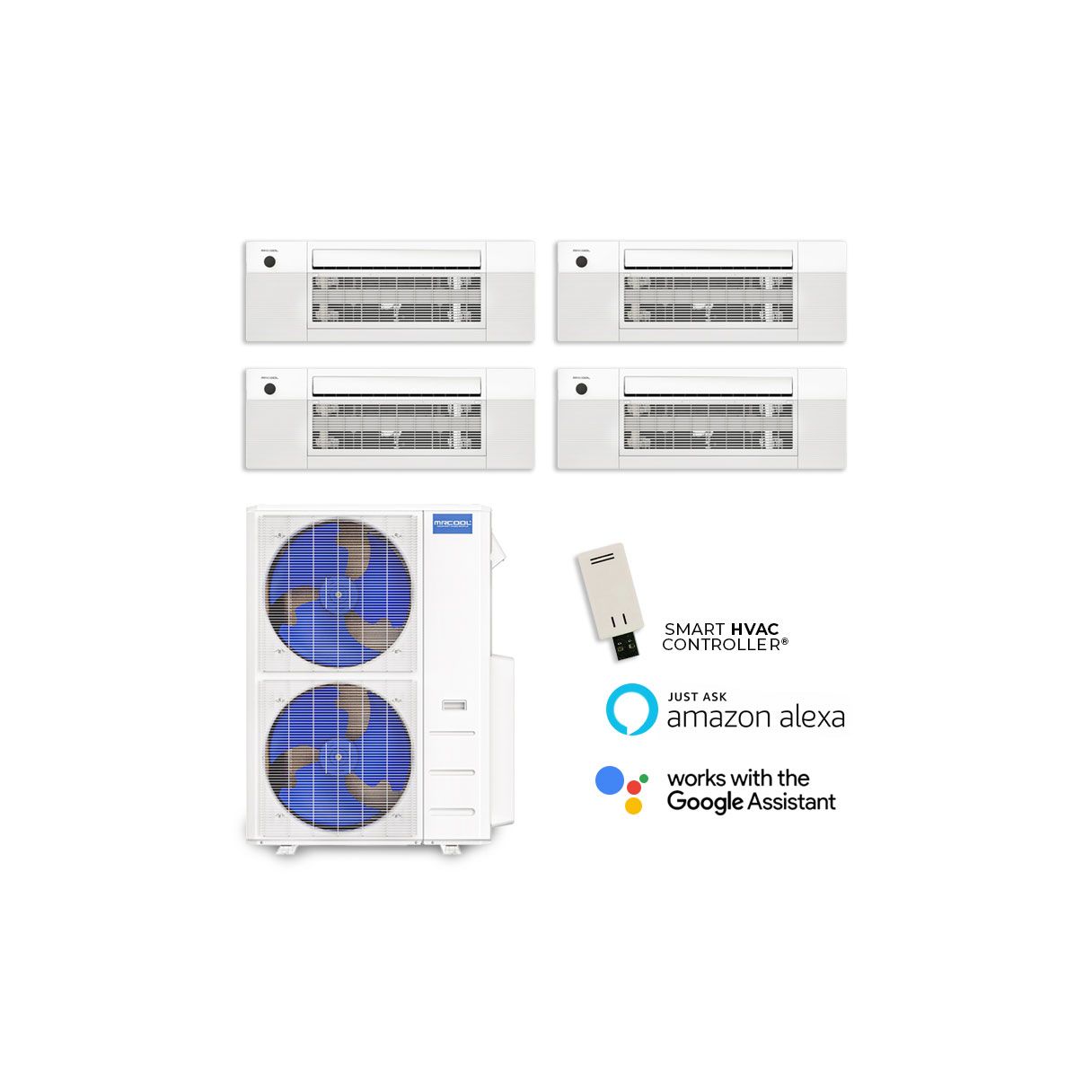 27,000-BTU-MRCOOL-DIY-5th-Gen-23-SEER2-Quad-Zone-Ceiling-Cassette-Mini-Split-Heat-Pump-System-R454B-|-230V-6-6-6-6-DIY-MULTI4-27HP-DIYCASSETTE06HP-230-4