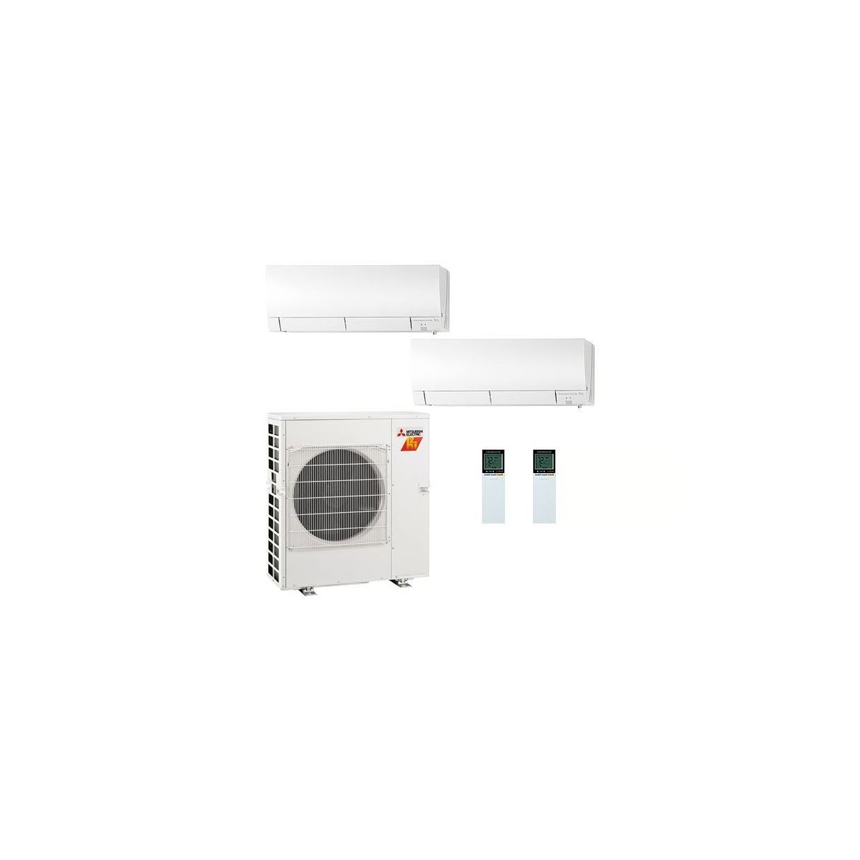 20,000 BTU Mitsubishi FX-Series 19.3 SEER2 Dual Zone Wall Mounted Mini Split Hyper Heat Pump System - R454B | 6 + 6