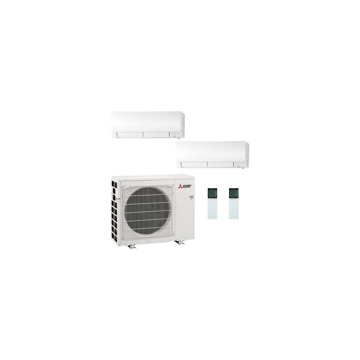 20,000 BTU Mitsubishi GX-Series 20 SEER2 Dual Zone Wall Mounted Mini Split Heat Pump System - R454B | 9 + 12