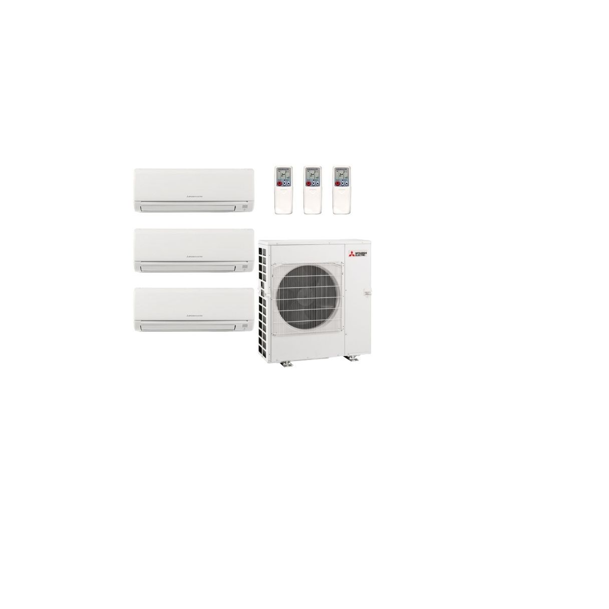 28,600 BTU Mitsubishi GX-Series 20 SEER2 Three Zone Wall Mounted Mini Split Heat Pump System