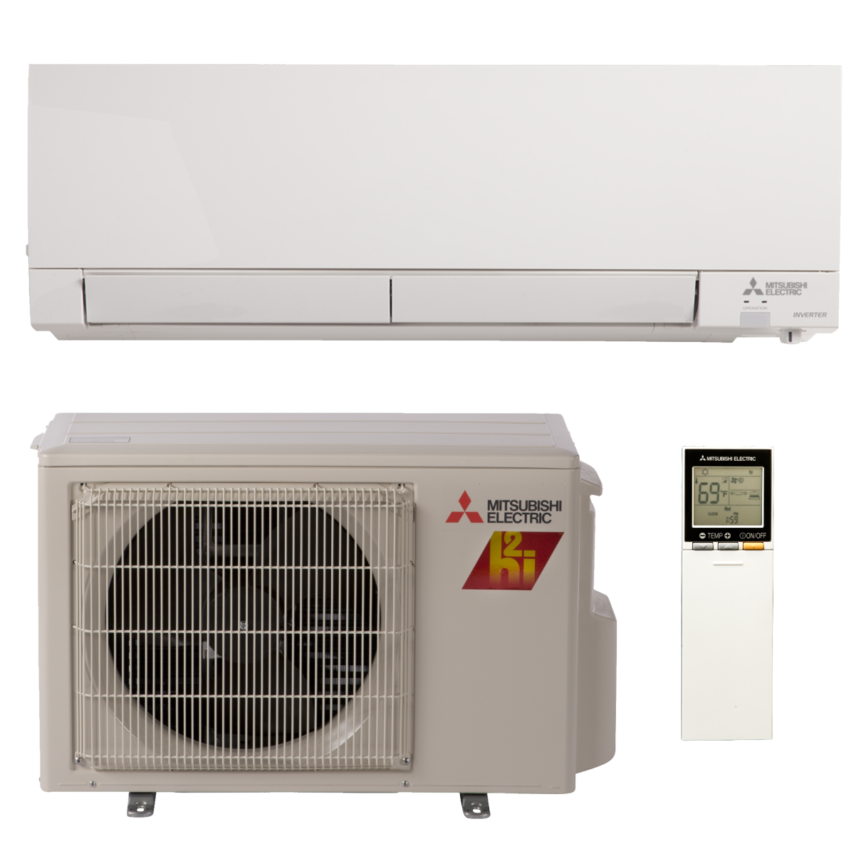 9,000 BTU 30.5 SEER Wall Mounted Mitsubishi Mini-Split H2i Hyper Heat Single Zone Heat Pump - MZ-FH09NAH