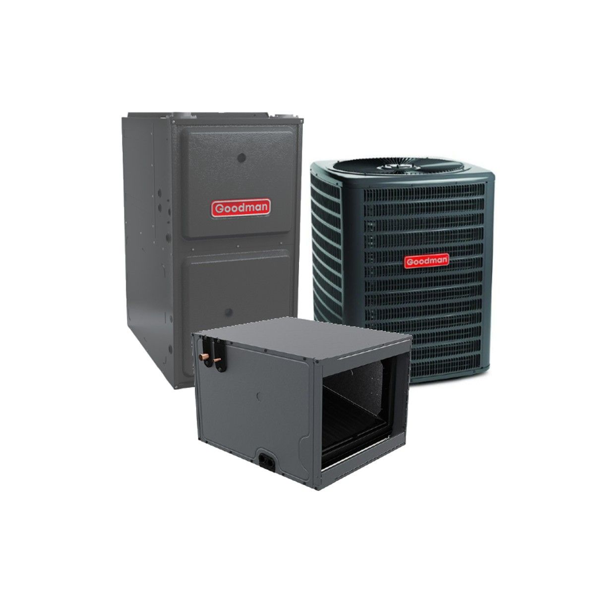 3 Ton 13.4 SEER2 92% AFUE 80,000 BTU Goodman Gas Furnace and R32 Air Conditioner System - Horizontal