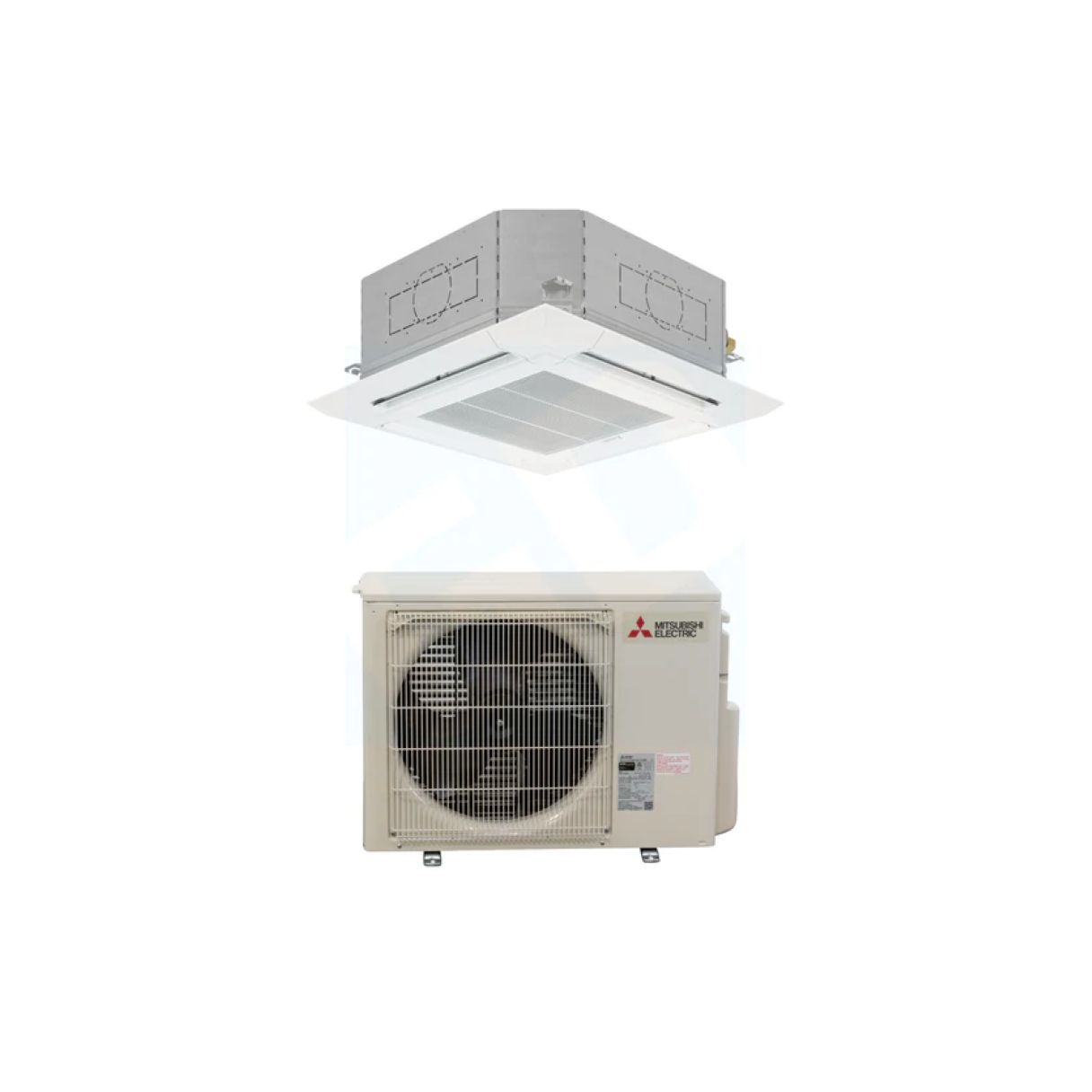Mitsubishi 12,000 BTU P-Series 20.3 SEER2 Single Ceiling Cassette Mini Split Heat Pump System – R454B | 230V