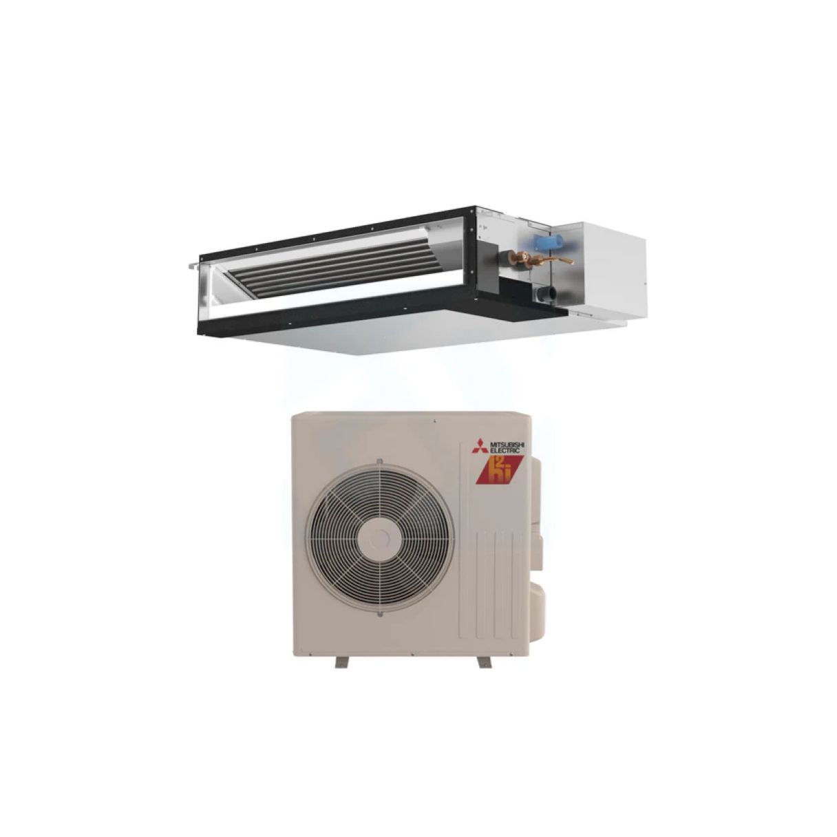 15,000 BTU Mitsubishi Hyper Heat 16.9 SEER2 Single Zone Concealed Duct Mini Split Heat Pump System - R454B | 208/230V - SUZ-AA15NLHZ / SEZ-AD15NL