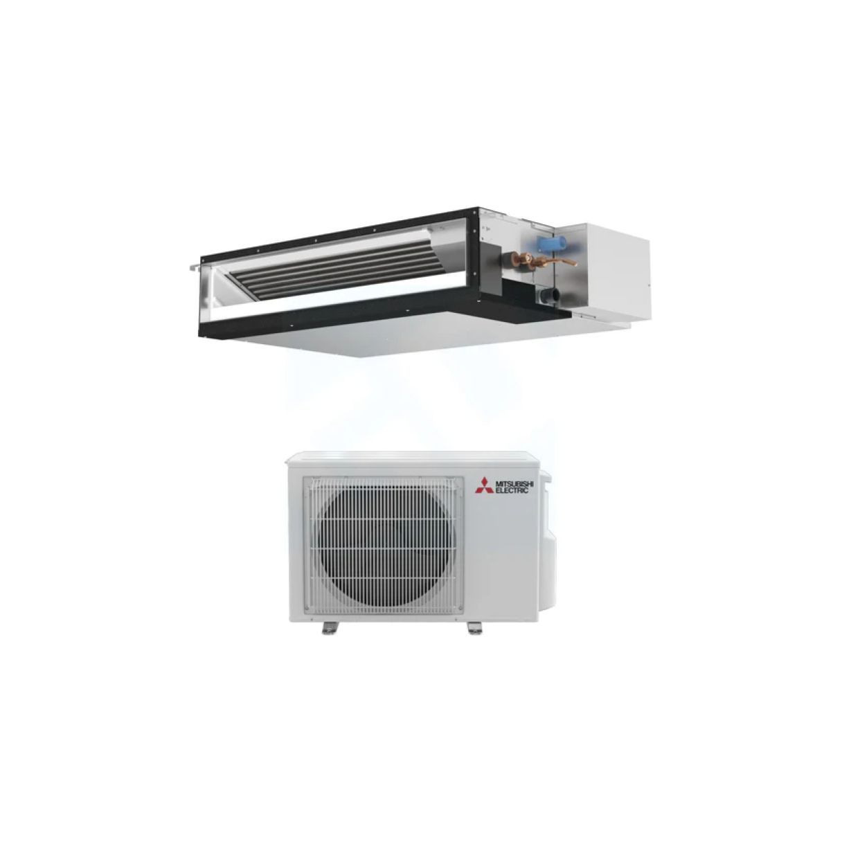 12,000 BTU Mitsubishi SEZ-AD 17.2 SEER2 Single Zone Concealed Duct Mini Split Heat Pump System - R454B | 230V - SUZ-AA12NL / SEZ-AD12NL
