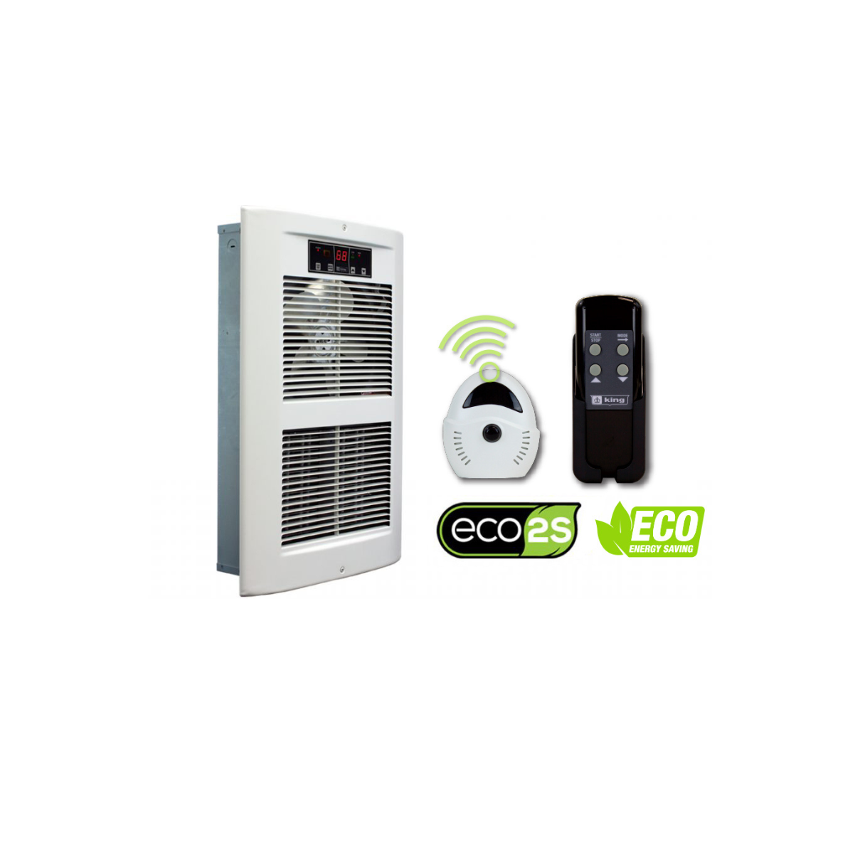 King Electric LPW ECO2S Electric Large Wall Heater, 208 Volts - White Dove, Pic-A-Watt Heater 2500 - 4500W