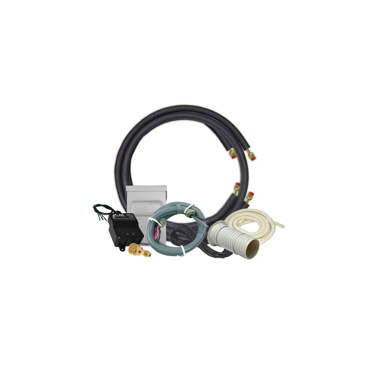 Single Zone Ductless Mini Split Installation Kit - 1/4" x 1/2" Line Set - 15'