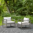 Real Flame Monaco Chair Set 2 - Brushed Antique White - 1171-BAW - Front View - Lifestyle