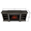 Real Flame Eliot Grand Entertainment Center Electric Fireplace in Antique Gray - 1290E-AGR - Dimensiom