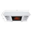 Real Flame Eliot Grand Entertainment Center Electric Fireplace in White - 1290E-W - Dimension
