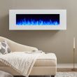 Real Flame Dinatale Wall-Mounted Electric Fireplace in White - 1330E-W - Blue Lifestyle