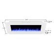 Real Flame Dinatale 50 Inch Wall Hung Electric Fireplace - 1330E - White Dimension