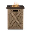 Real Flame Farmhouse Square Column Propane Fire Pit -1726LP - Side