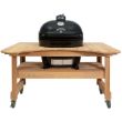 Primo Jack Daniels Edition Oval XL Ceramic Kamado Grill On Curved Cypress Table - PRM900 / PRM600