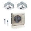 48000 BTU 24 SEER2 ACiQ Standard 2-Zone Ceiling Cassette Mini Split System | R454B | 230v - 18+18 - ES-48Z-M6C / ACIQ-18CC-HH-MC-2