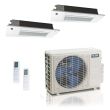 18000 BTU 25.1 SEER2 ACiQ Standard 2-Zone Slim Ceiling Cassette Mini Split System | R454B | 230v - 9+12 - ES-18Z-M3C / SCC-09-HH-MB / SCC-12-HH-MB