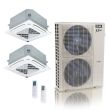48,000 BTU 23.4 SEER2 ACiQ Mini Split System w/ 2 24k Ceiling Cassette Air Handler 24+24 - R410A - ES-48Z-M5B / 2-ACIQ-24CC-HH-MB