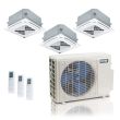 36000 BTU 24 SEER2 ACiQ Standard 3-Zone Ceiling Cassette Mini Split System | R454B | 230v - 9+9+18 - ES-36Z-M5C / ACIQ-09CC-HH-MC-2 / ACIQ-18CC-HH-MC