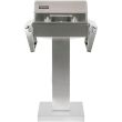 Coyote 18-Inch Post Mount Electric Grill With Pedestal - C1EL120SM/C1ELCT21 - pedestal-lid-closed-shelves-down_1
