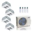 36000 BTU 24 SEER2 ACiQ Standard 4-Zone Ceiling Cassette Mini Split System | R454B | 230v - 12+12+12+12 - ES-36Z-M5C / ACIQ-12CC-HH-MC-4
