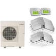Mitsubishi 42,000 BTU 15.2 SEER Five Zone Heat Pump System 9+9+9+12+12 - Ceiling Cassette - MXZ-5C42NA2-U1 / 3-SLZ-KF09NAR1 / 2-SLZ-KF12NAR1 / 5-MHK1