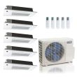 36000 BTU 24 SEER2 ACIQ Standard 5-Zone Slim Ceiling Cassette Mini Split System | R454B | 230v - 6+9+9+9+9 - ES-36Z-M5C / SCC-06-HH-MB / SCC-09-HH-MB-4