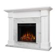 Real Flame Kipling Electric Fireplace in White with Faux Marble - 6030E-WM
