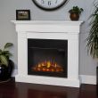 Real Flame Crawford Slim Electric Fireplace With Mantel - 8020E - White LifestyleStyle