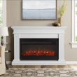 Real Flame Beau Electric Fireplace With Mantel - 8080E - White Lifestyle