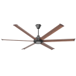 Big Ass Fans Bison 84" Black Motor Smart Indoor/Outdoor Walnut Ceiling Fan with Wifi Enable and LED light - BS1-84BN-03