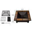 Real Flame Morrison - Black Wood Burning Fire Pit - 906-BK - Dims-Acc-HI_RES