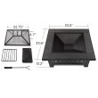 Real Flame Morrison - Black Wood Burning Fire Pit - 906-BK - Lafayette-Dims-HI_RES