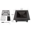 Real Flame Lafayette - Black Wood Burning Fire Pit - 908-BK - Dims-Acct-HI_RES