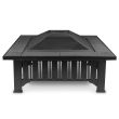 Real Flame Lafayette - Black Wood Burning Fire Pit - 908-BK - Front-Blockout-HI_RES