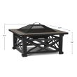 Real Flame Larkspur Black Wood Burning Fire Pit - 909-BLK - Dims
