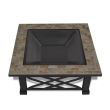 Real Flame Larkspur Black Wood Burning Fire Pit - 909-BLK - Top-No-Lid