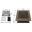 Real Flame Alderwood Wood Burning Fire Pit - 910-BK - Dims-HI_RES