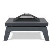 Real Flame Breton Gray Wood Burning Fire Pit - 940-GRY - Side