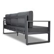 Real Flame Baltic 3 Seat Sofa - Gray - 9621-GRY - Back