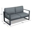 Real Flame Baltic Love Seat - Gray - 9624-GRY - Dimensions
