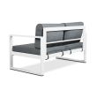Real Flame Baltic Love Seat- White - 9624-WHT - Back