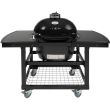 Primo Oval LG 300 Ceramic Kamado Grill On Steel Cart With 2-Piece Island Side Shelves - PRM775 / PRM368 / PRM311