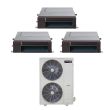 48,000 BTU 20.5 SEER2 ACiQ 3-Zone Concealed Duct Mini Split System - 12+12+12 - ES-48Z-M5/ACIQ-12CD-HH-M-3