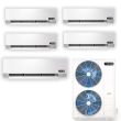 55,000 BTU 22 SEER2 ACiQ 5-Zone Wall Mounted Mini Split System w/ WiFi - 12+12+12+12+24 - ES-55Z-M5 / ACIQ-12W-HH-M-4/ ACIQ-24WHH-M