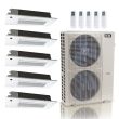 55000 BTU 22 SEER2 ACIQ Standard 5-Zone Slim Ceiling Cassette Mini Split System | R454B | 230v - 6+6+9+18+18 - ES-55Z-M6C / SCC-06-HH-MB-2 / SCC-09-HH-MB / SCC-18-HH-MB-2