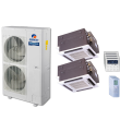 56,000 BTU 15 SEER Quad Zone Ceiling Cassette Gree Heat Pump System 18+18+18+18